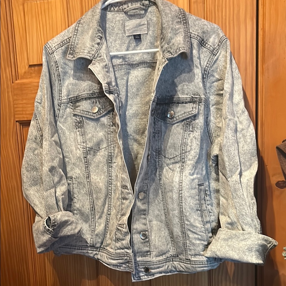 Universal Thread Heather Gray Denim Jacket Large - image 4